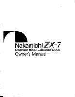 Nakamichi ZX-7-Owners-Manual